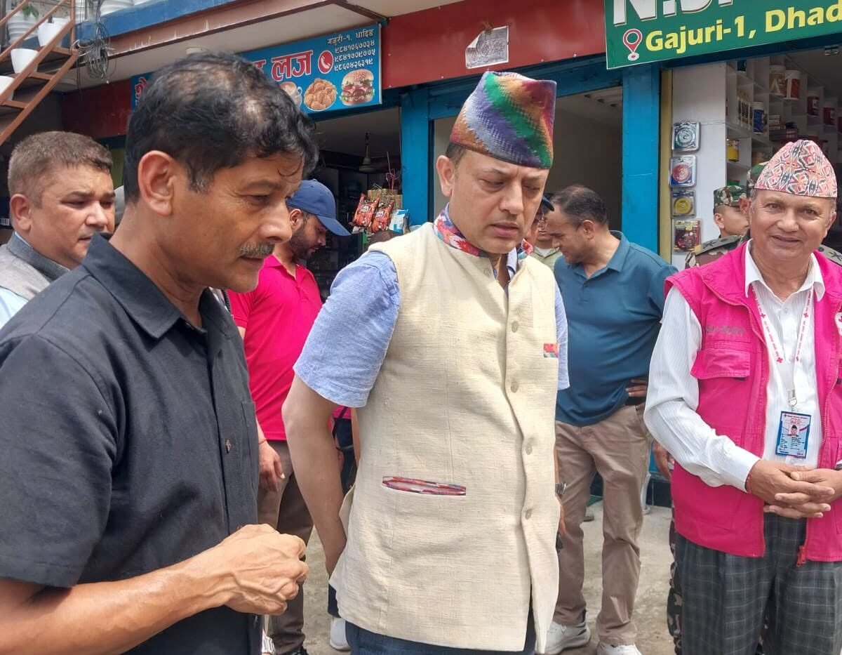 Speaker Aryal observes Red Cross flood response in Dhading